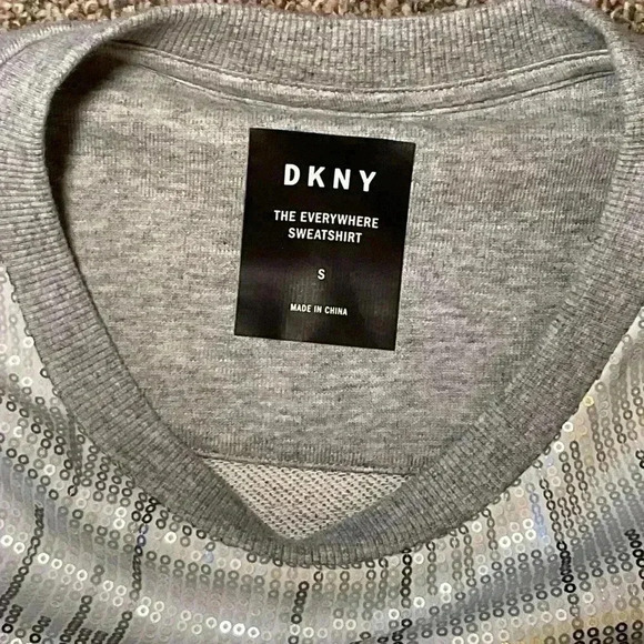 DKNY The Everywhere Sweatshirt. Silver sequined. Great for holidays! Size small - Picture 6 of 9